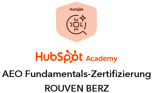 HubSpot Academy Zertifikat AEO Fundamentals für Rouven Berz