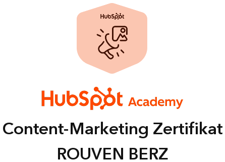 HubSpot Academy Zertifikat Content-Marketing für Rouven Berz