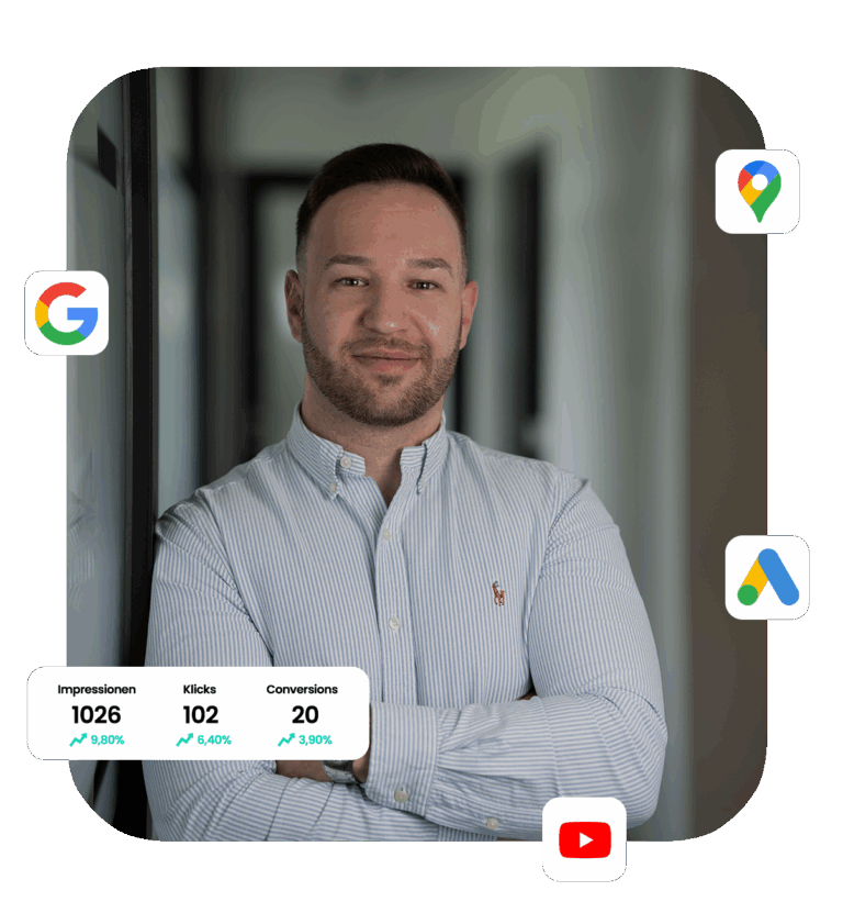 Portrait von Rouven Berz, Experte für Google Ads und Online-Marketing